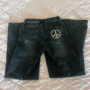 Fire & Rain | Black Acid Wash Mid Rise Jeans w/ Pocket Detail